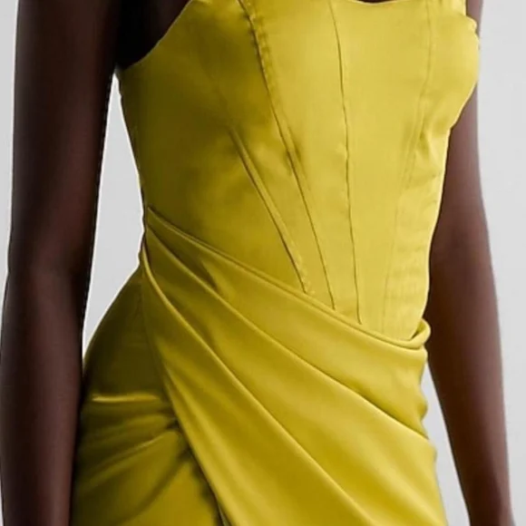 Express Chartreuse Formal Dress | Size 0 - Picture 3 of 5